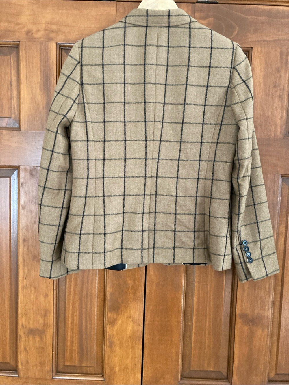 NEW Brooks Brothers Camel Plaid Single-Button Wool Blazer women’s size 6 - Picture 2 of 7